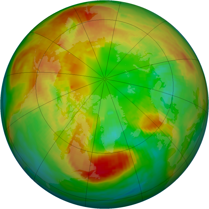 Arctic ozone map for 02 March 1992
